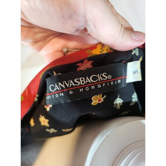 VTG Canvasbacks Lutton & Horsfield Blazer Gold‎ Patchwork Art to Wear Sz Small - Picture 8 of 9